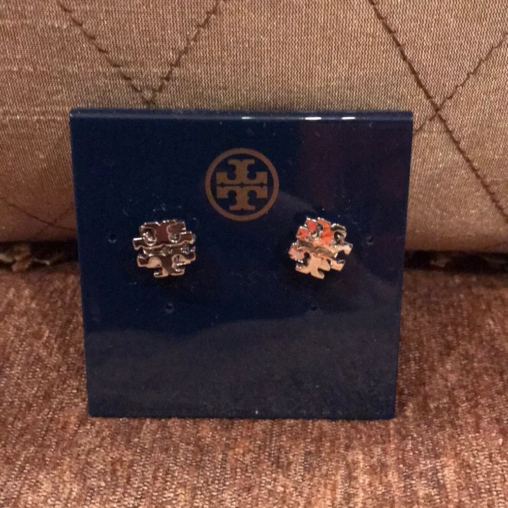 Tory Burch Small T Logo Earrings